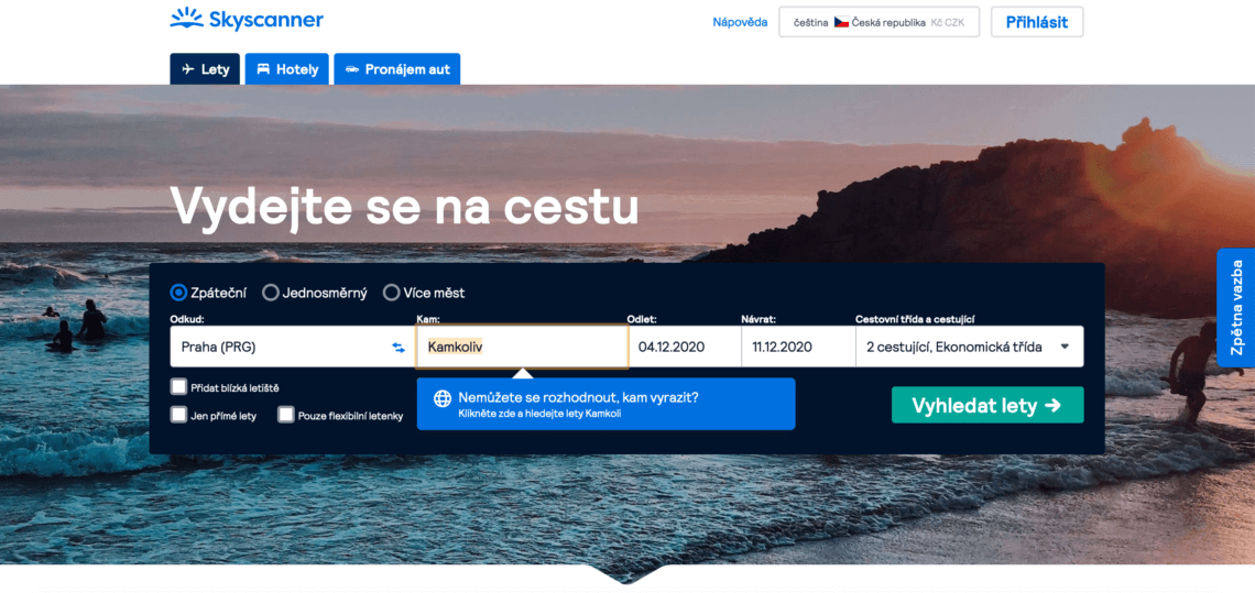 Skyscanner levné letenky