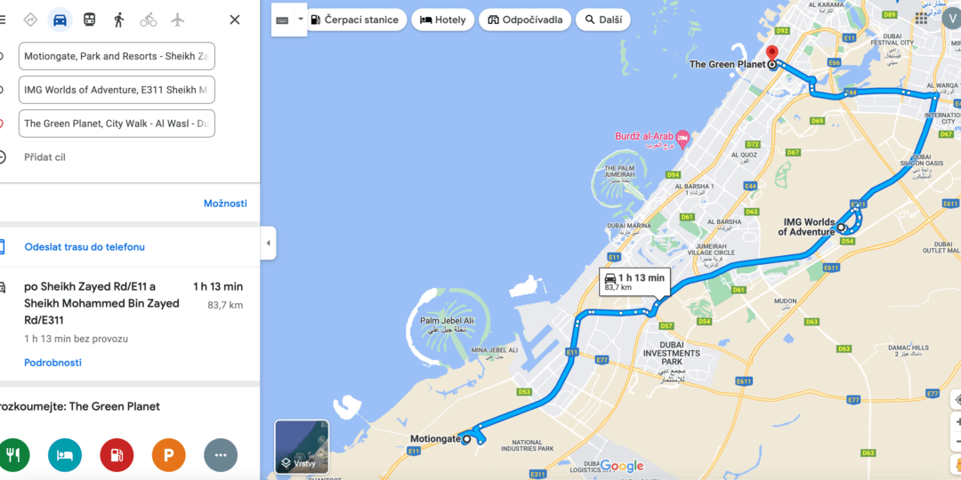 Itinerář Dubaj