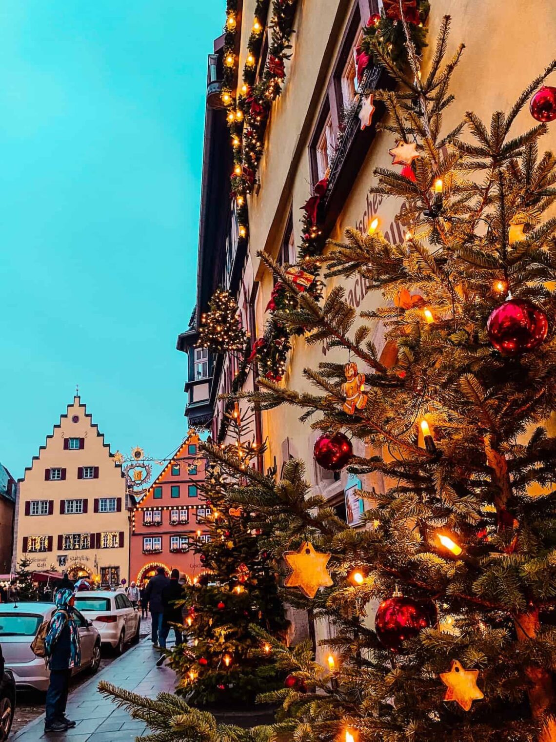 Rothenburg ob der Tauber vánoční stromeček na ulici vánoční trhy