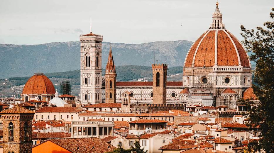 Památky UNESCO v Evropě - Florencie, Itálie. Pohled na město.