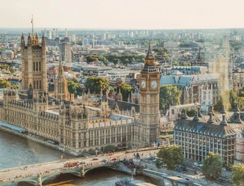 Co vidět v Londýně, Londýn, město, výhled na Londýn z ptačí perspektivy, Westminster Abbey
