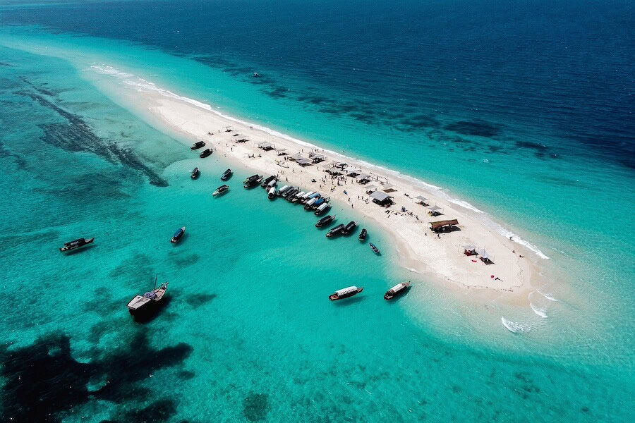 Nakupenda Beach – písečná sandbank v laguně, ideální pro koupání a romantické výlety lodí, Zanzibar