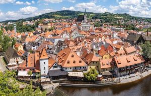 Panorama města Český Krumlov, památky UNESCO v ČR