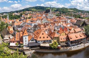 Panorama města Český Krumlov, památky UNESCO v ČR